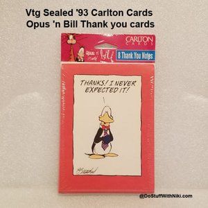 Sealed '93 Carlton Cards Opus 'n Bill Thank you cards